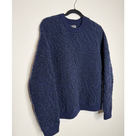 Lita By Ciara Sweaters - LITA by Ciara Navy Blue Tiger Jacquard Sweater NWT Textured Animal Knit Pullover